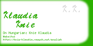 klaudia knie business card